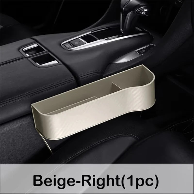 Carbon Fiber Car Seat Gap Organizer, Multifunctional Console Side Storage Box for Phone & Accessories