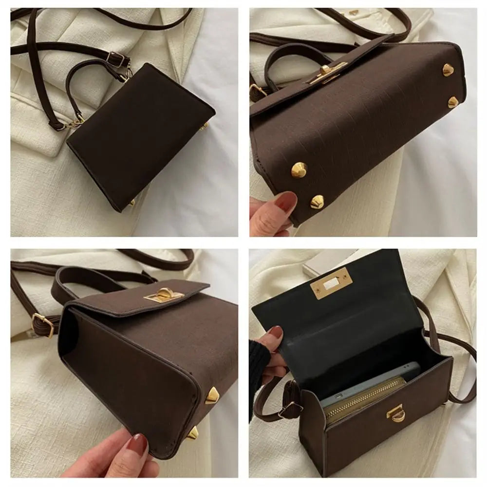 Fashion Women PU Leather Shoulder Messenger Bag Crossbody Bag Ladies Girls Fashionable and Simple Travel Large Capacity Handbags