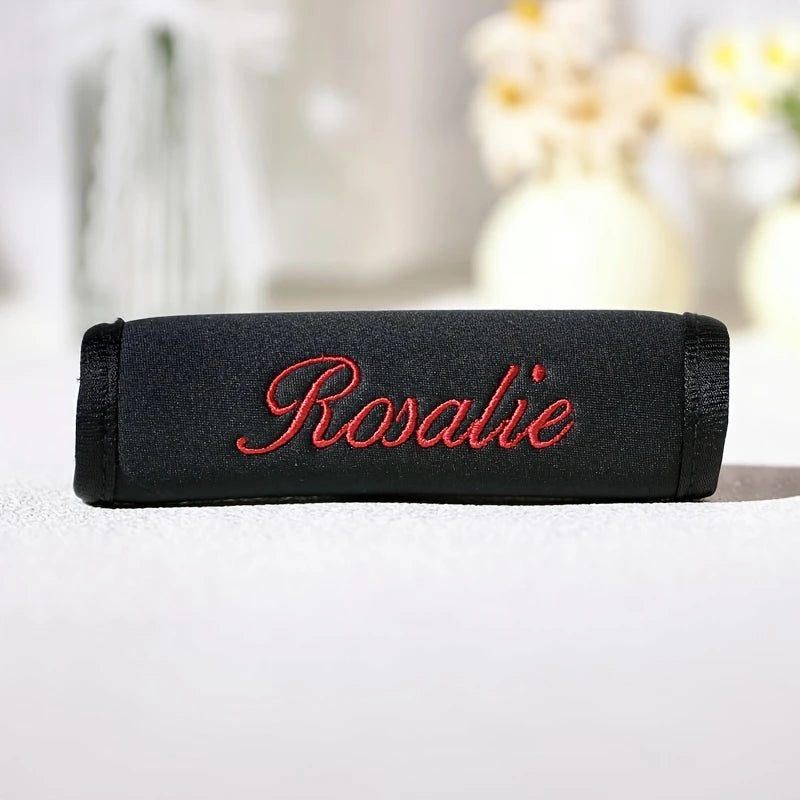 Embroidered name Luggage Handle Wrap For Suitcase Custom Luggage Cover Personalized Velcro Handle Wrap Personalized Holiday Gift