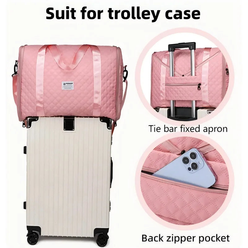 Expandable large-capacity travel bag, portable folding luggage storage bag, handbag, travel clothing storage bag, shoulder bag