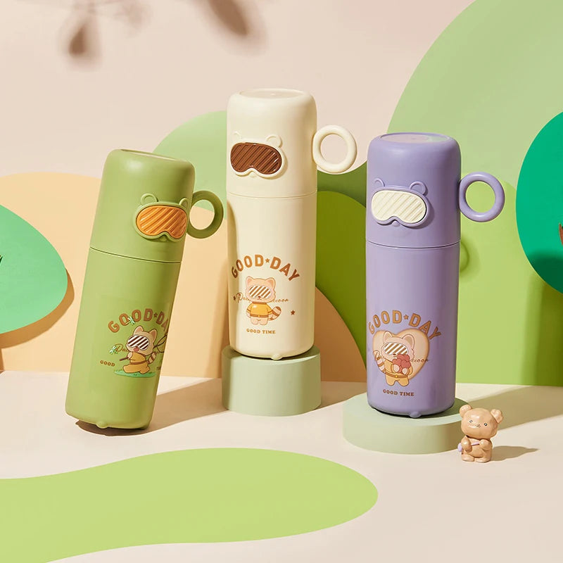 Creative Little Raccoon Wash Cup Home Travel Toothbrush Box Portable Cute Glasses Bear Toothbrush Box