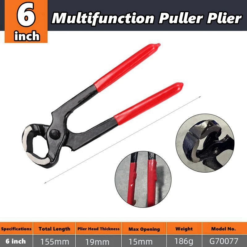 Multifunctional Puller Nail Extractor Pliers,Cutting Pliers,Woodworking Stapler Puller NailRemover Pincer Crimper Nail Puller