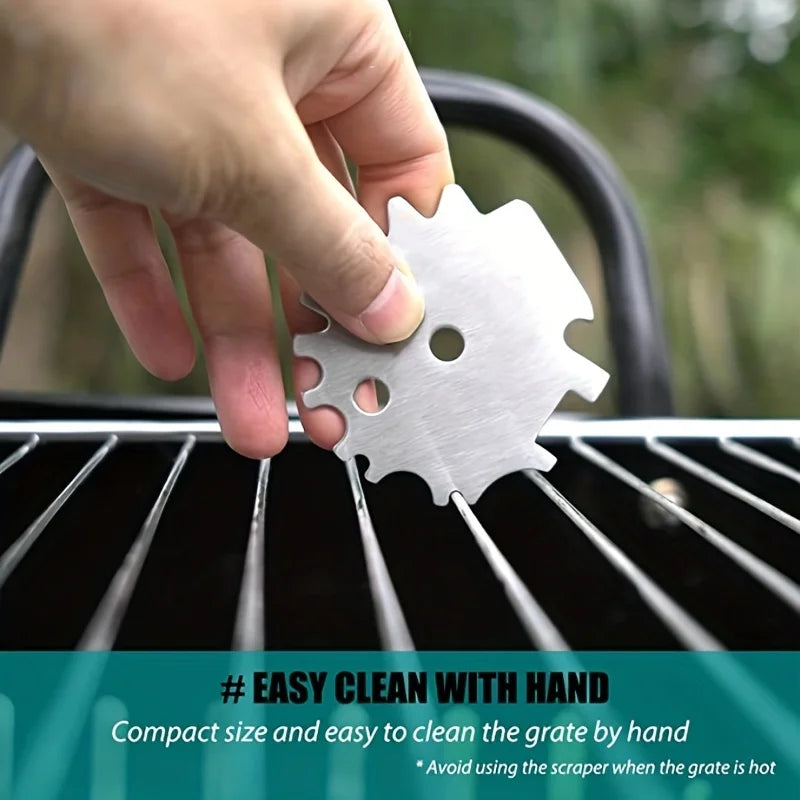 Stainless Steel Grill Scraper - 1 piece, suitable for cleaning grills and camping accessories, dishwasher washable, no bristles