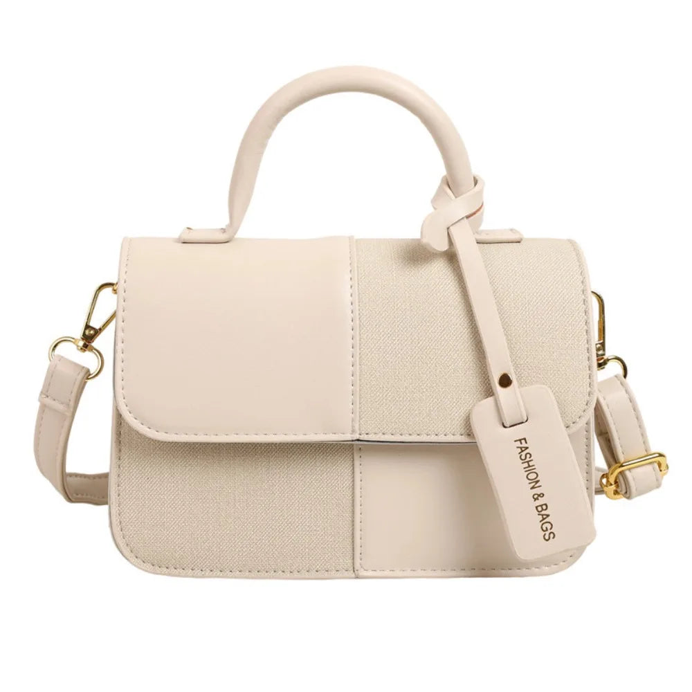 Messenger Bag Color Blocking Women Shoulder Bag Portable Korean Style Mini Travel Bag PU Handbag Ladies Crossbody Bag Travel