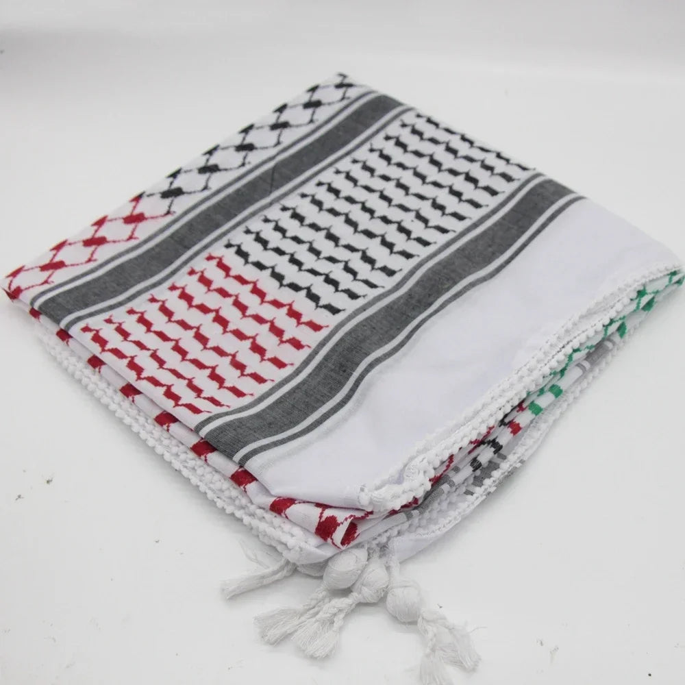 Traditional Woven Keffiyeh,Cotton Hijab Shawl Stylish Unisex Shemagh Scarf Versatileand Fashionable Arab Headscarf
