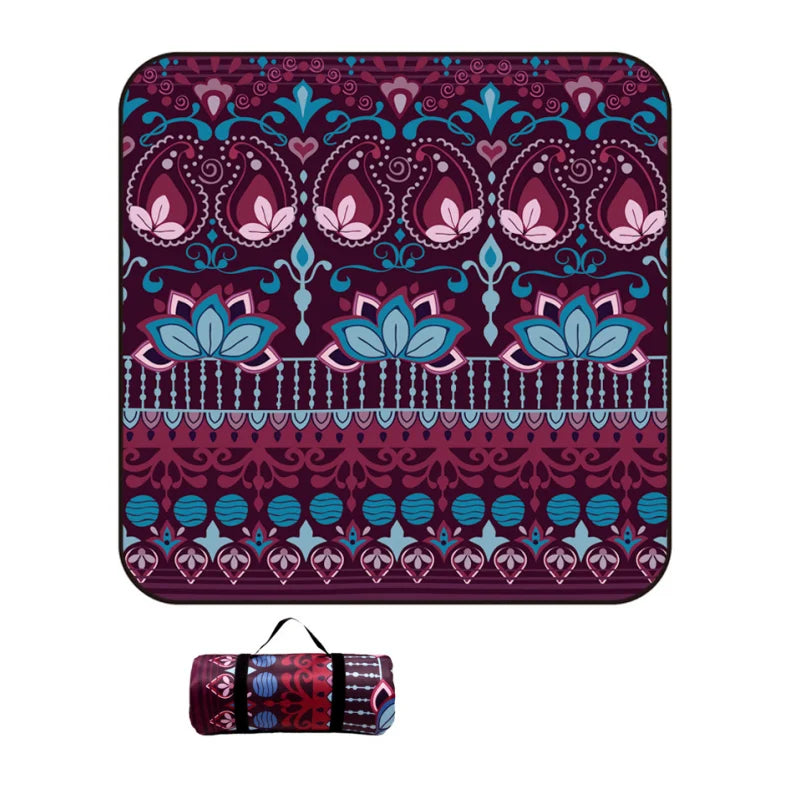 Outdoor Picnic Blanket Waterproof Extra Large Camping Mat Thickness 4mm 3-Layers Beach Blanket Rolling Up Packaging Park Blanket