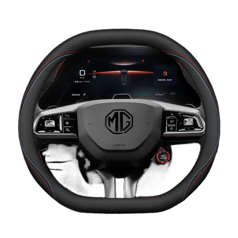 Leather Car Steering Wheel Cover for MG 3 5 One ZX RX5 ZS EHS HS PHEV Luxury Hybrid 2025 2026 Accessories