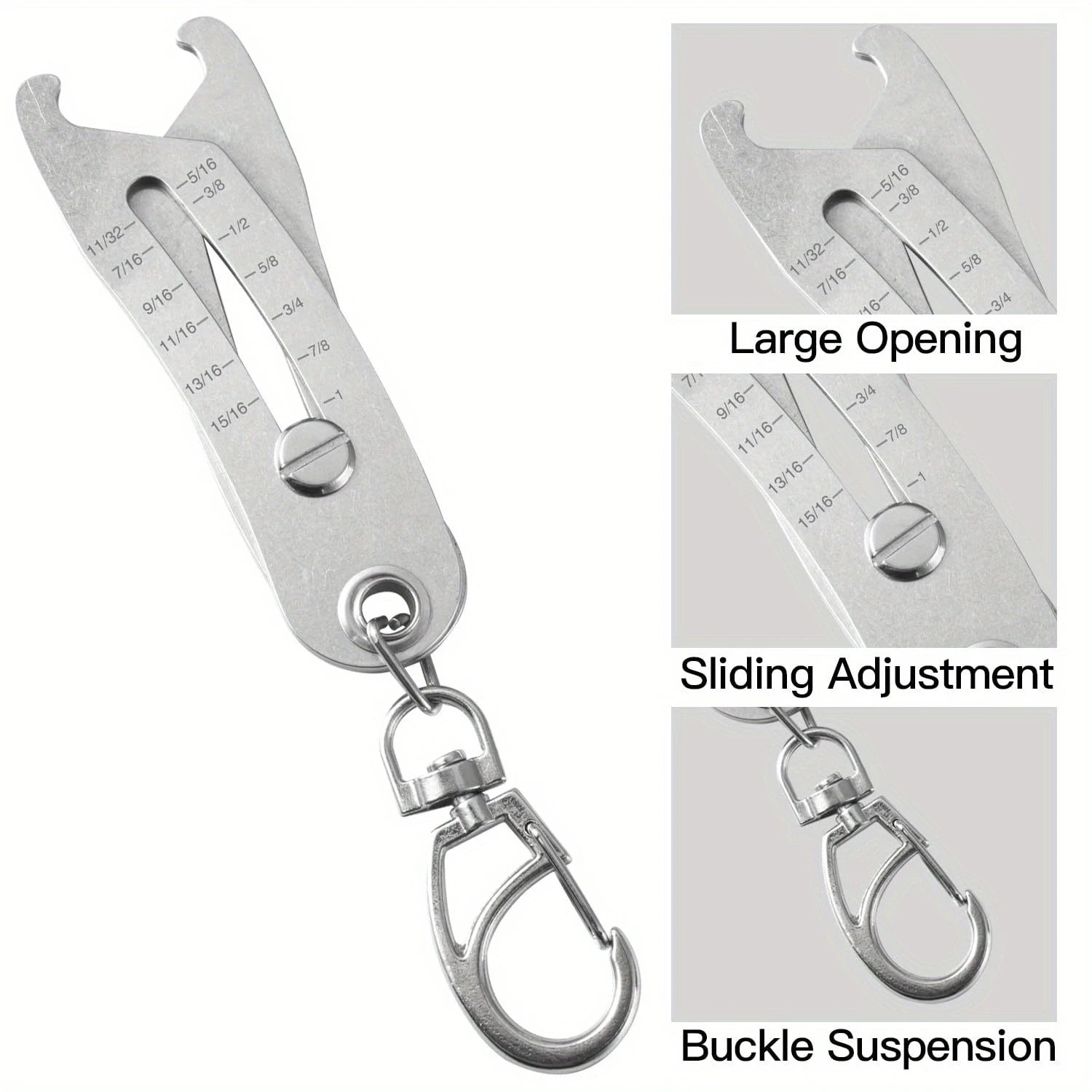 1PC Precise Bolt Size Finder Keychain,  Size Catcher, Bolt and Nut Identifier Gauge Size Gauge Precise Bolt Size Finder Keychain
