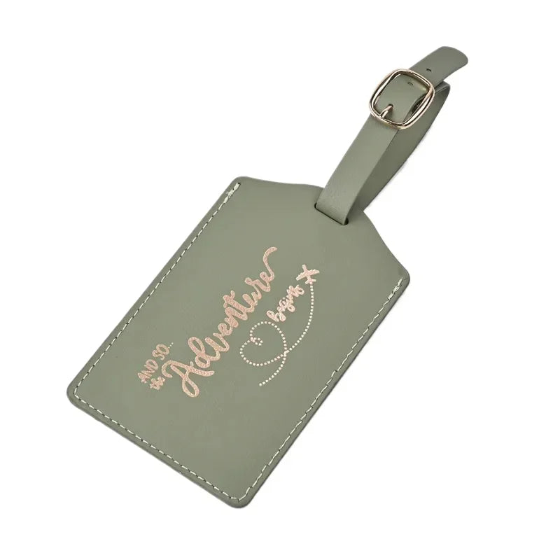 Fashion PU Letter Pattern Cute Luggage Tag men women Suitcase Name Label Luggage Tags Bag Tags for Luggage Travel Accessories