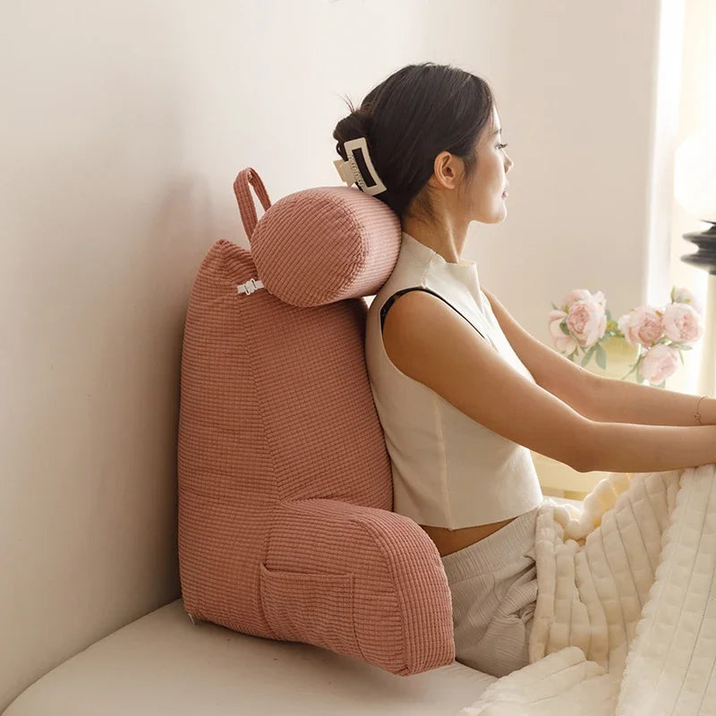 Corn velvet high-end pillow bedside backrest cushion detachable sofa waist cushion soft bag floating window bed backrest pillow