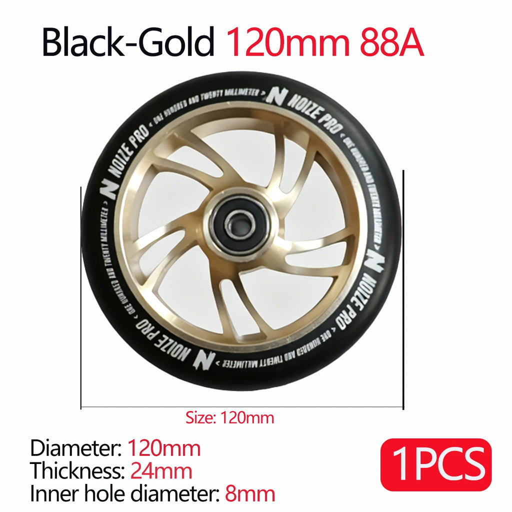 100/110/120mm Extreme Scooter Wheel, Aluminum Alloy Hub Impact Wear Resistant, Freestyle Racing Replacement Accessory