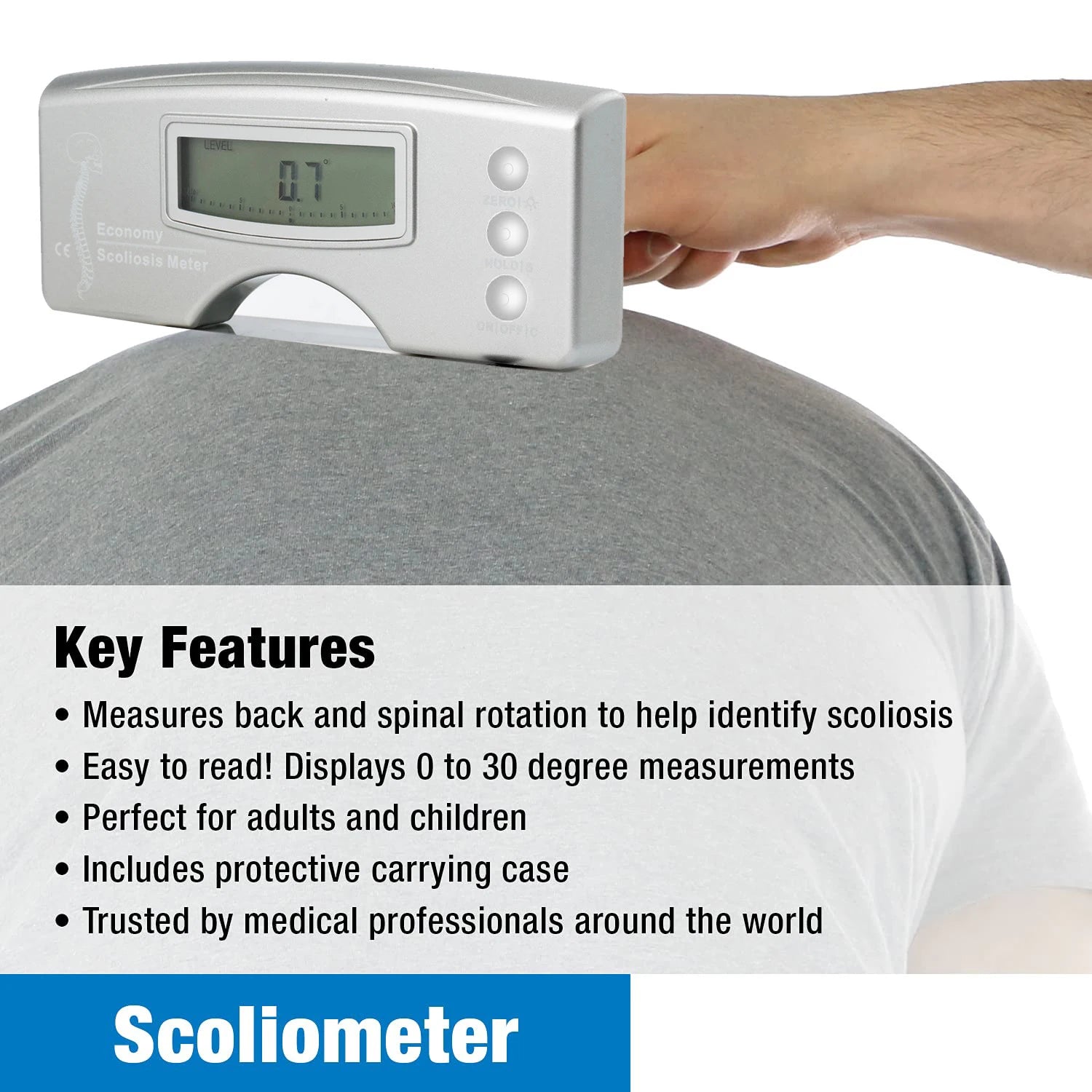 Scoliometer Medical Measuring Device for Back Scoliosis Diagnosis Digital Scoliosis Measurement Tools