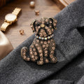 Classic Enamel Rhinestone Dog Brooches for Women Unisex Trendy Animal Pins Office Party Friend Funny Gifts Jewelry Accessories