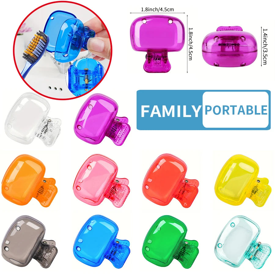 20/12/6/3pcs Portable Toothbrush Head Cover - Odorless and Dustproof Cover Clip - Suitable for Bathroom Toothbrush Protector Sto