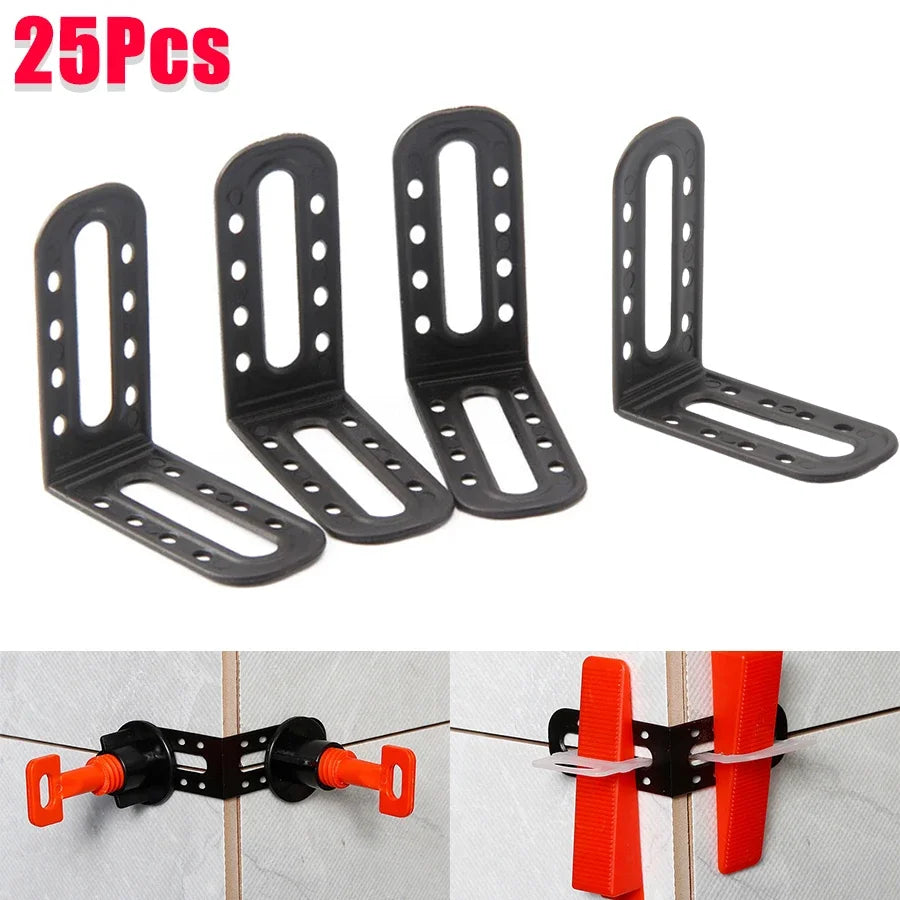 25Pcs Tile Leveling System Clips Male Angle Laying Construction Tools For Floor Wall Tile Leveler Spacers Locater Adjuster