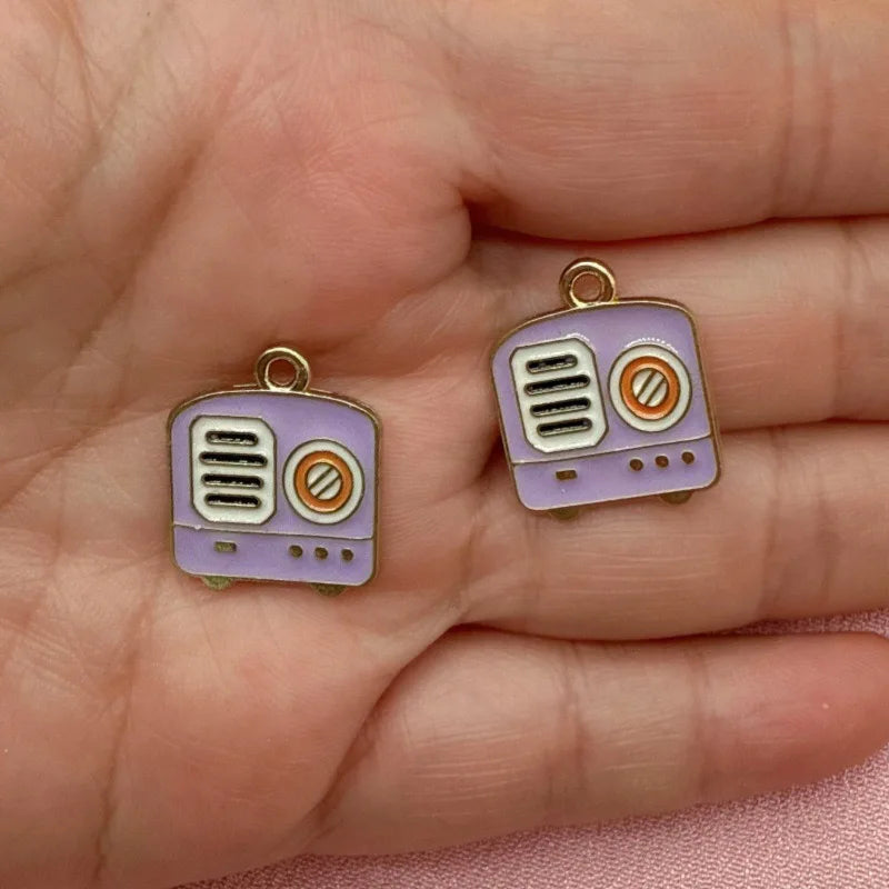 15pcs Alloy Drip Oil Cross border Music Festival Cute Instruments Guitar Notes DIY Accessories Pendant Handmade