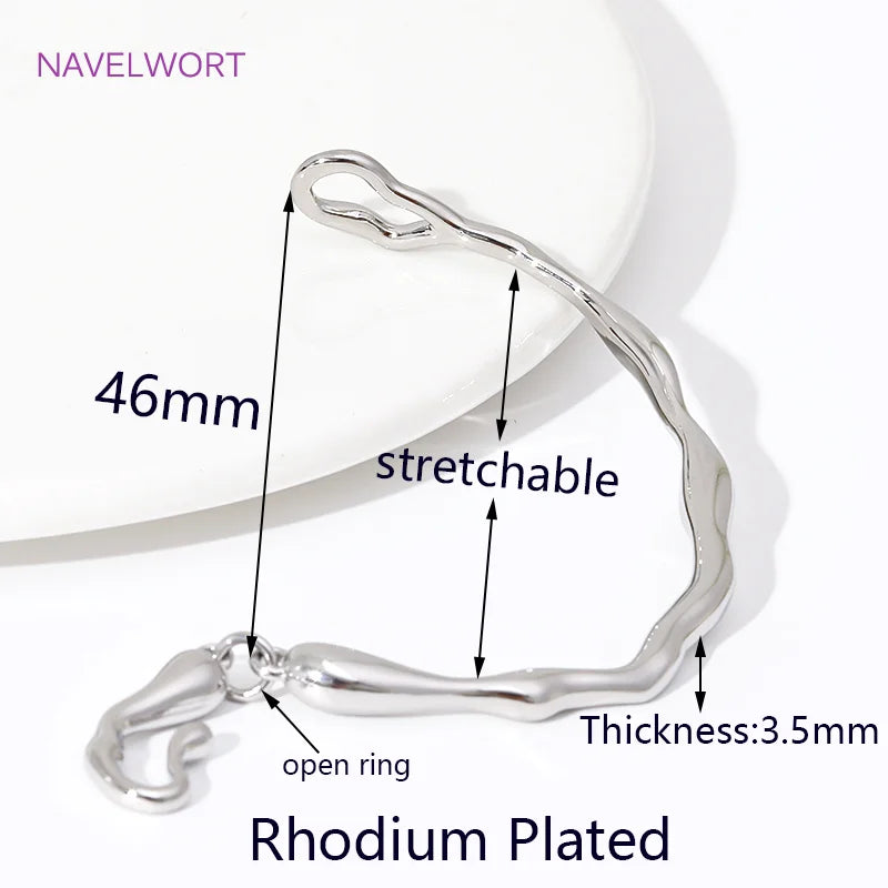 18K Gold Plated Brass Irregular Half Bracelet Connector Curved Tube For DIY Necklace Jewelry Making Connecting Accessories