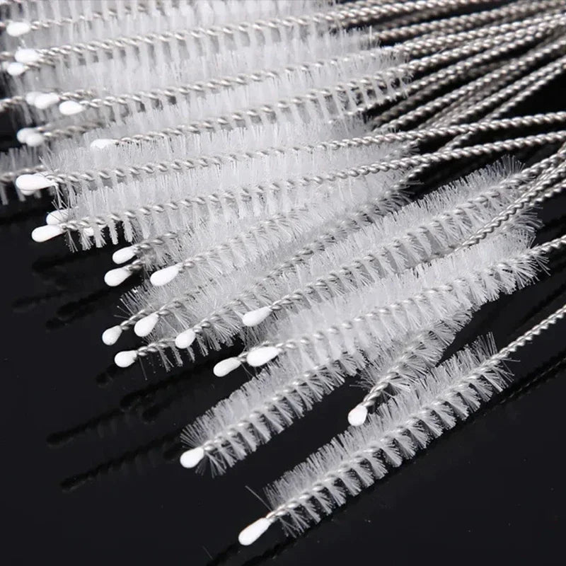 1/50pcs Stainless Steel Straw Cleaning Brush Long Handle Drinking Straws Tube Pipe Cleaner Brushes Baby Cup Bottles Clean Tools