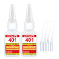 20g 401 Instant Super Glue Quick Dry, Universal Strong Bond Adhesive with Precision Tips for Multi-material Repair