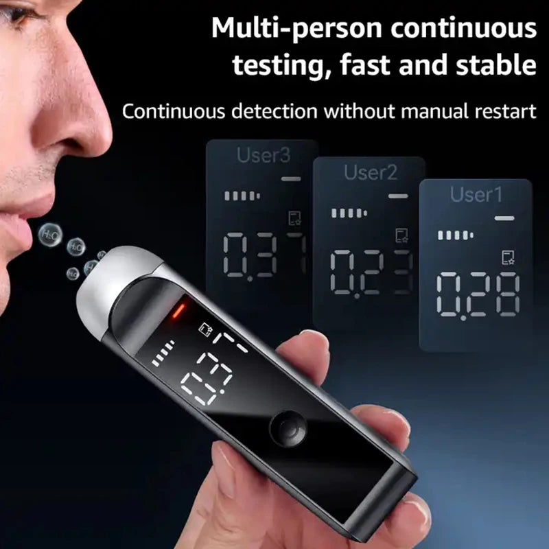 Alcotester Breath Alcohol Tester Breathalyzer Alcoholimeter Digital Detector Alcotester Display accurate Breathalyzer for Driver