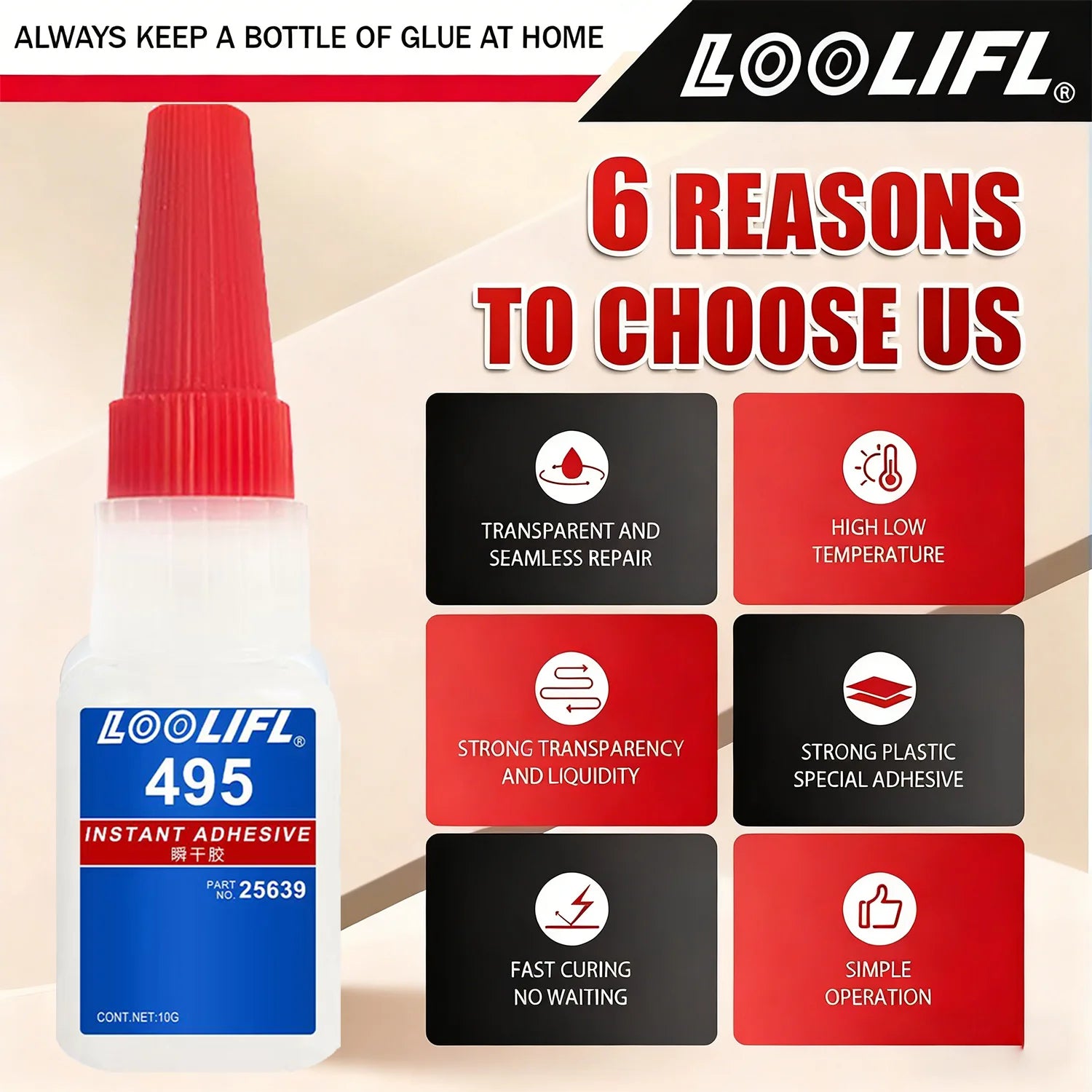 LOOLIFL 5PCS 495 Super Glue Plastic Professional Adhesive TransparentCyanoacrylate Glue Fast Drying Odorless Long Lasting Bondin