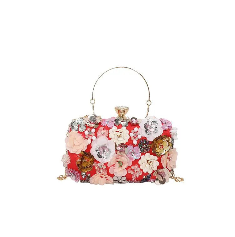 2025 Winter Women Evening Bags For Women Luxury Floral Rhinestones Shoulder Crossbody Bags Party Wedding Clutch Ladies Handbags