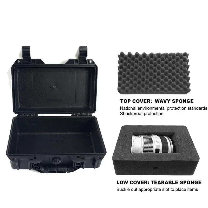 Waterproof Hard Carry Tool Box Shockproof Safety Instrument Toolbox Garage Organizer Pelican Style Case For Equipment Storage