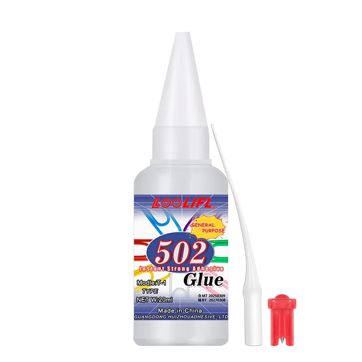 Loolifl, 502 Super Glue, Instant Adhesive, Cyanoacrylic Acid, Strong Repair for Plastics, Wood, and Furniture (with Glue Opener)