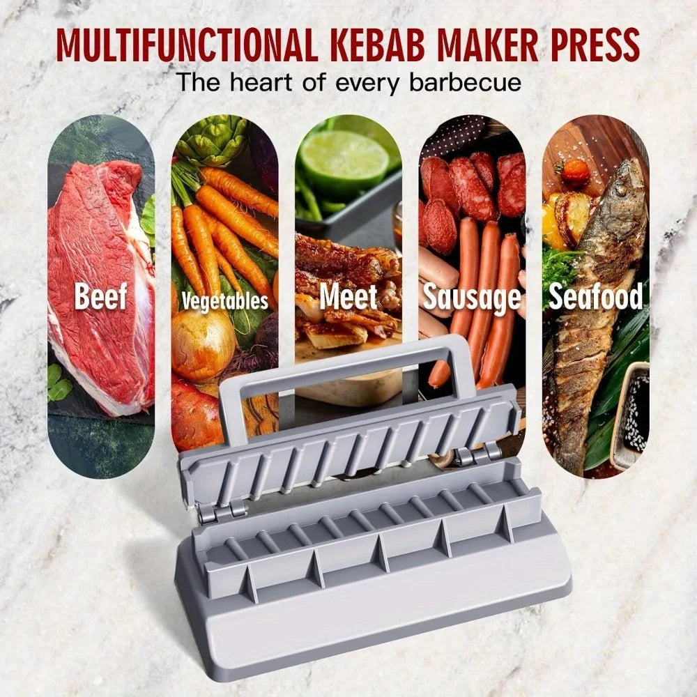 Large Kebab Maker Press: Portable Kabob Skewers Machine & Mold, Quick Tool for Turkish Barbecue, Easy to Use & Clean