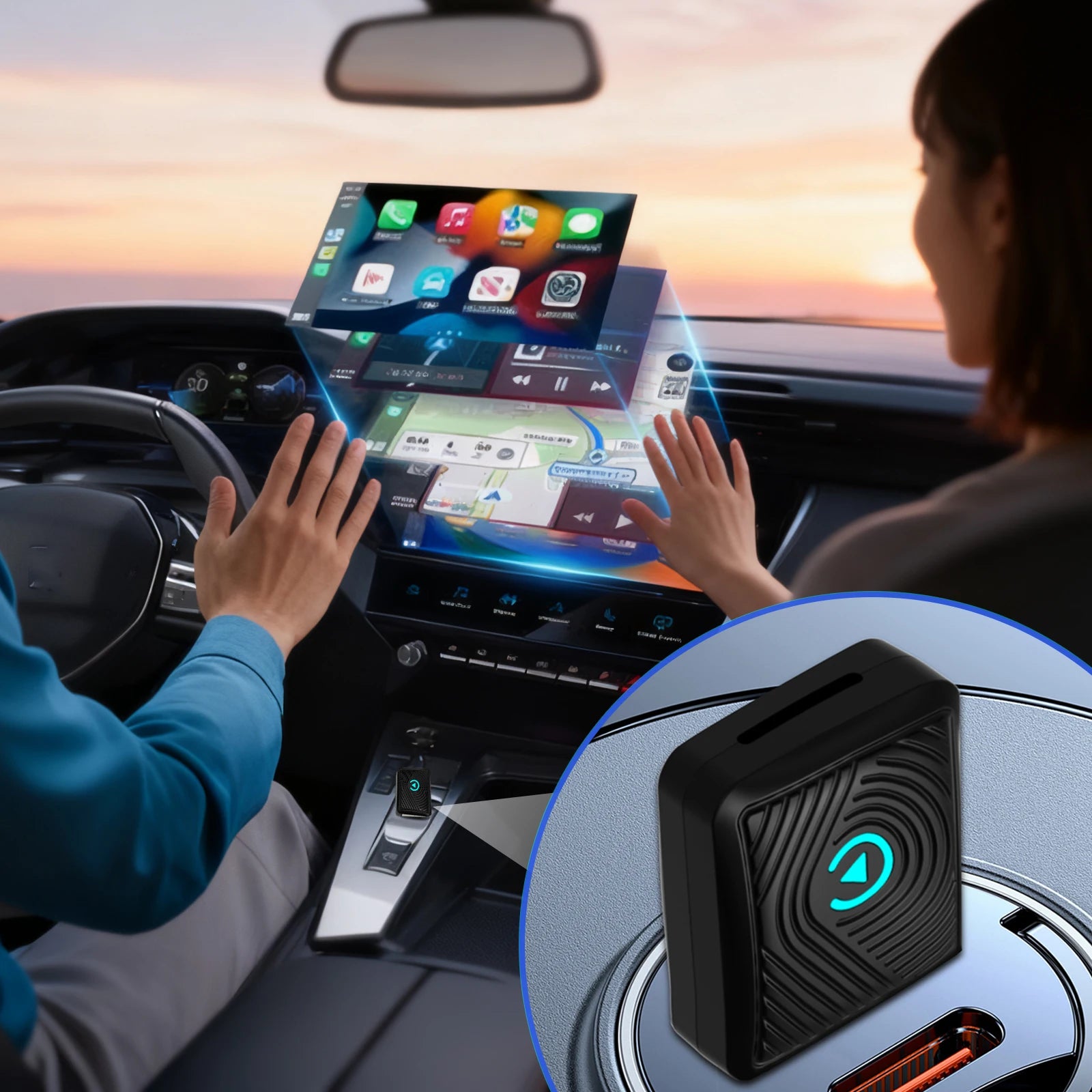 BT5.3 Mini CarPlay Wireless Adapter for Apple iPhone, Converts Wired to Wireless CarPlay Adapter, CarPlay Dongle Stick for Apple