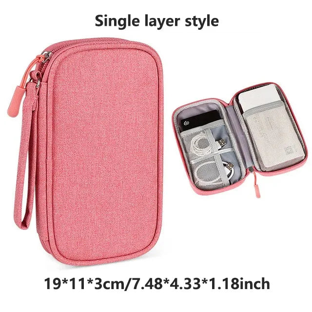 Multi-layer Digital Accessory Storage Bag Dust Proof Power Supply Hard Disk Protective Cover Power Bank Data Cable Storage Bag