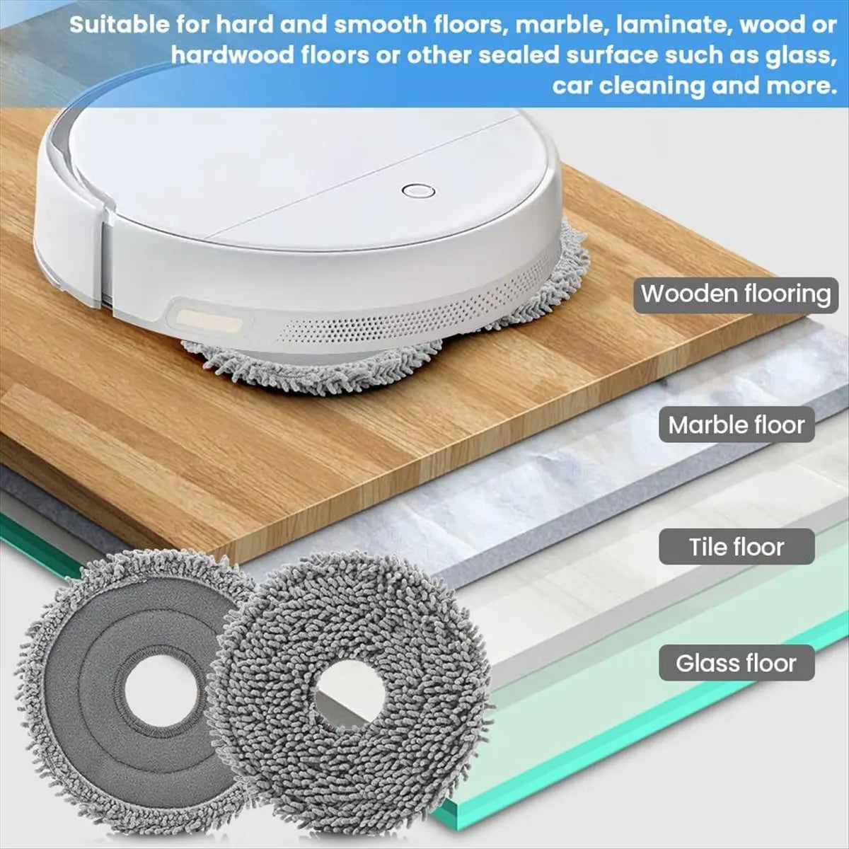 YDSC 8PCS Mop Pads for Roborock Qrevo MaxV/Master/Plus/Slim/Pro Vacuum Cleaner Parts Microfiber Mop Cloth