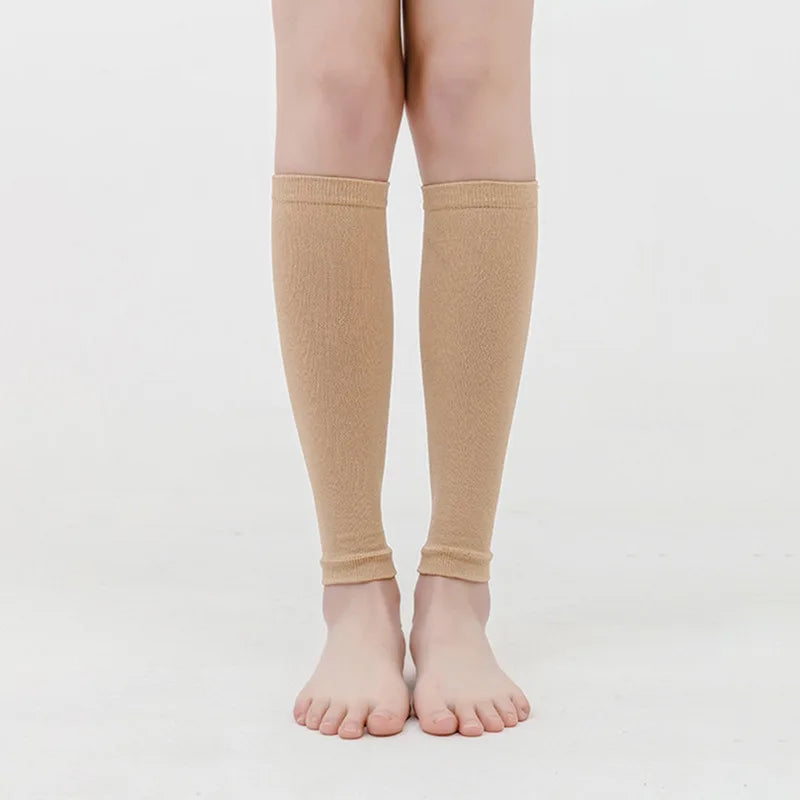 1Pair Footless Compression Calf Sleeves Sports Leg Support Wrap For Running Cycling Relief Varicose Veins Lymphedema Leg Fatigue