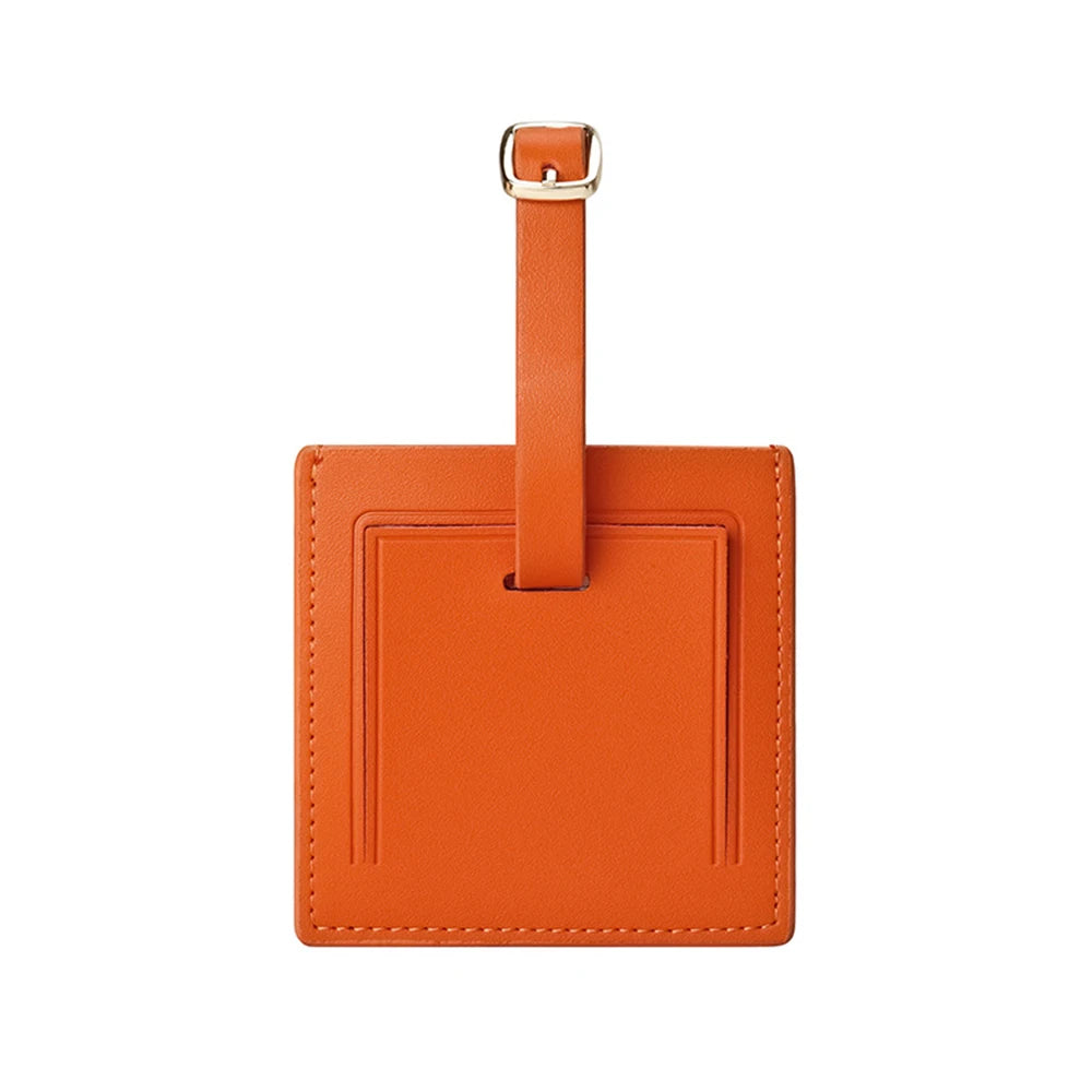 Customized name leather luggage tag travel case anti-loss sign leather sign square boarding pass