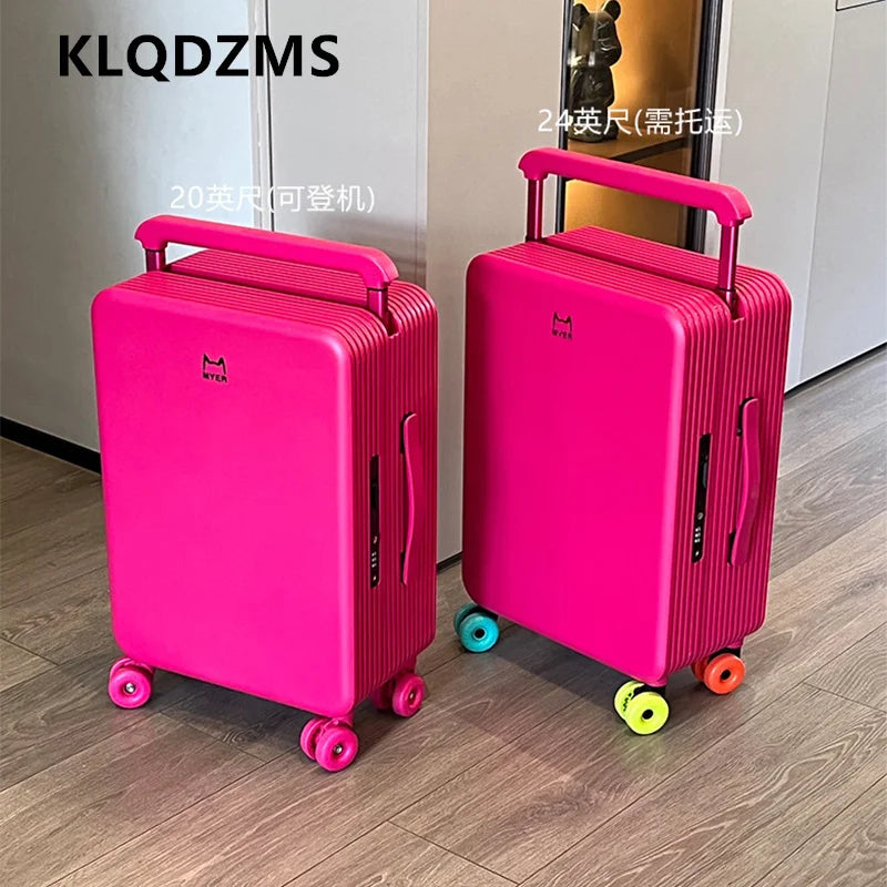 KLQDZMS Suitcase ABS+PC Boarding Box Large Capacity Trolley Case 20"24 Inch Cart Type Travel Bag Universal Wheel Rolling Luggage