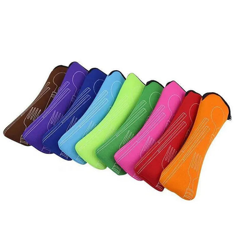 Portable Tableware Bag Cutlery Bag Dinner Set Travel Packaging Storage Box Dinnerware Picnic Fork Spoon Bag