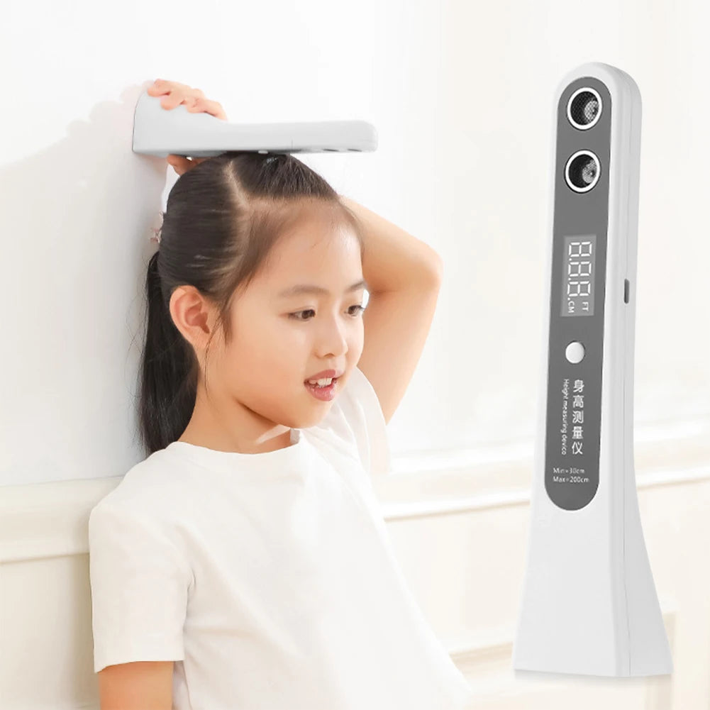 Ultrasonic Height Measuring Stadiometer LED Display Portable Height Measuring Device Electronic Height Ruler for Adults Kids