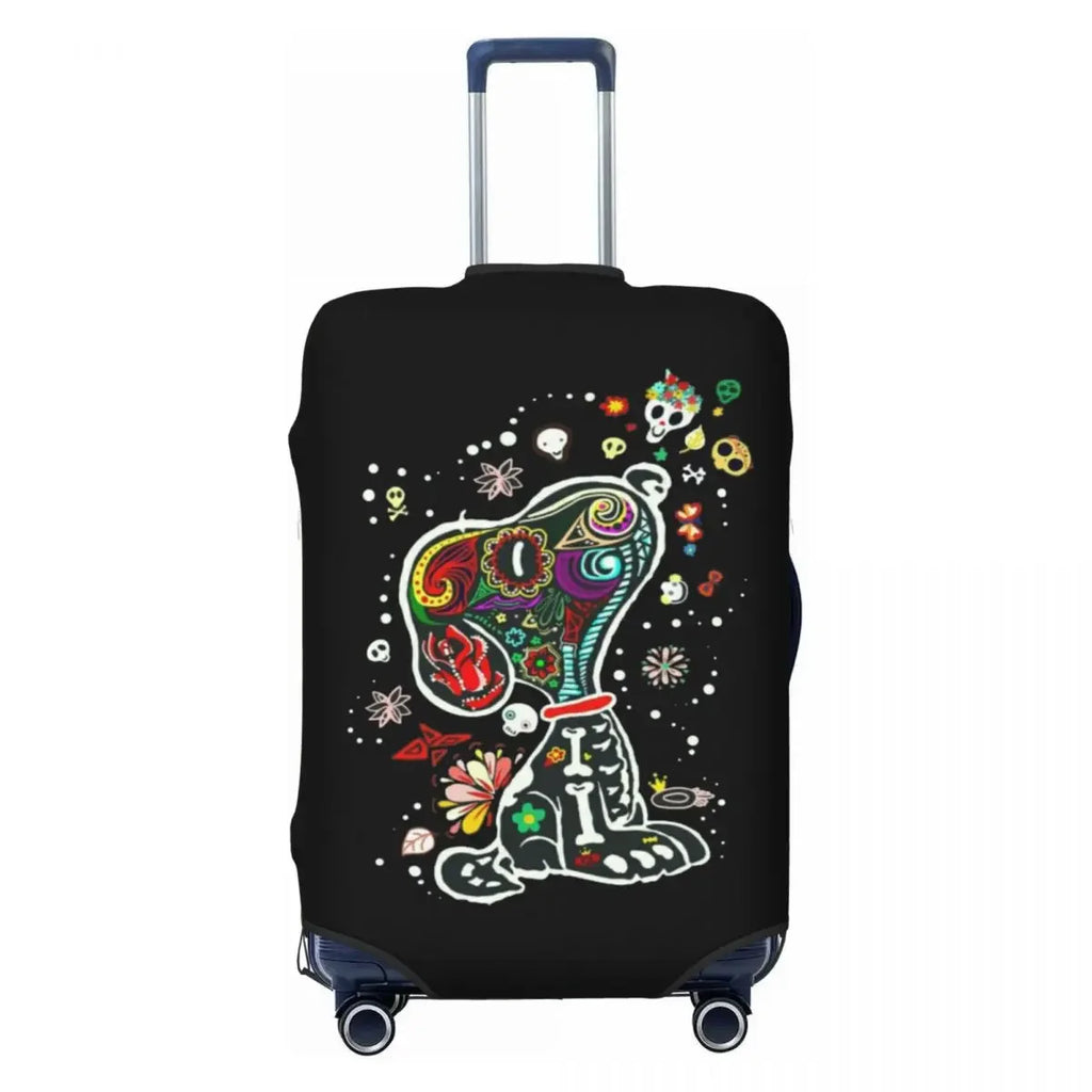 Washable Anti-Scratch Luggage Cover Cute Dogs Print Fits 18-32 Inch Suitcases Elastic Durable Dustproof For Outdoor Travel