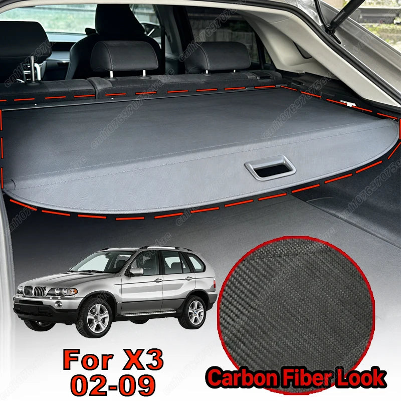 For BMW X1 X3 X5 1999-2026 Retractable Rear Trunk Cargo Cover Luggage Privacy Security Shield Parcel Shelf Car Interior Kit