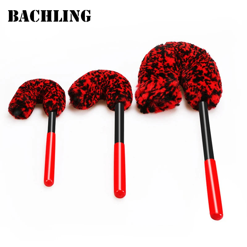 Auto Wheel Detailing Brush Bendable Wheel Woolies Three sizesCar Cleaning Tools for Rim Tire Cleaning Automobile Wheel Brushes
