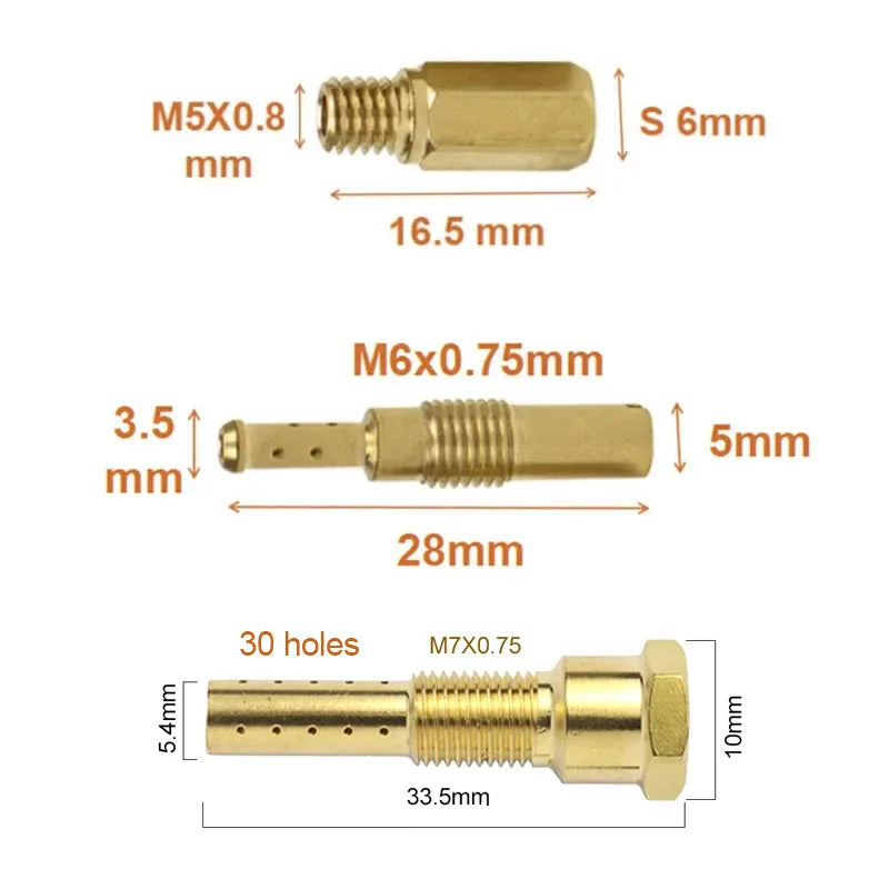 28pcs/set Carburetor Main Jets Slow Pilot Jet Valve Needles Set for Keihin PWK PWM CVK PE 24 26 28 30 PJ FCR CV Motorcycle Parts