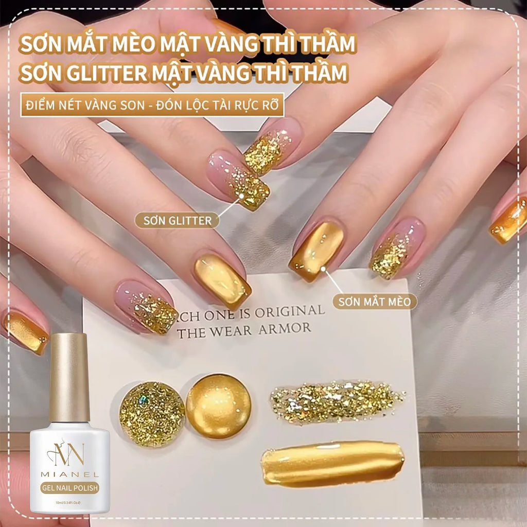 MIANEL 10ML Specially Blended Golden Osmanthus Cat Eye Nail Polish Gel 2026 New Style Versatile Cat Eye Nail Polish Nail Art Set