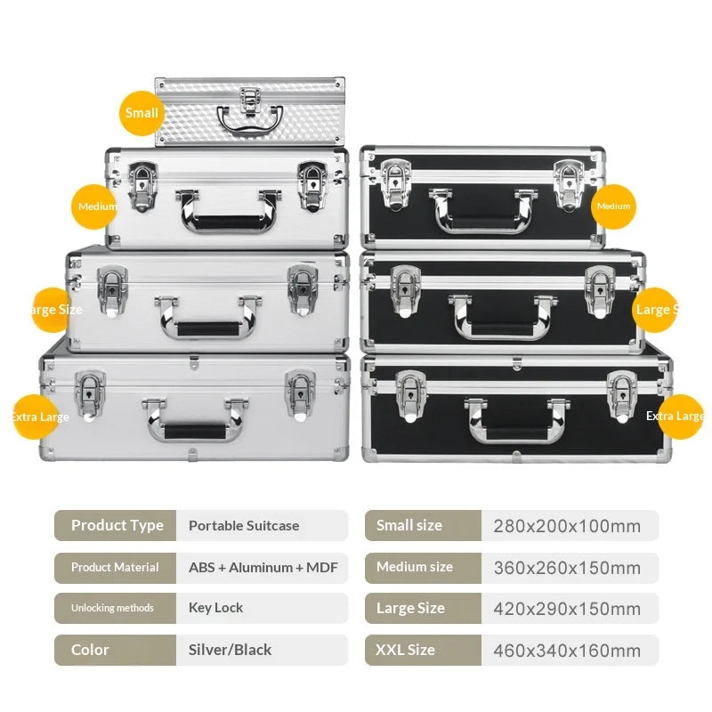 Portable Heavy Duty Lockable Tool Box Storage Organizer Garage Workshop Large Capacity Stackable Carry Handle Case Box Toolbox
