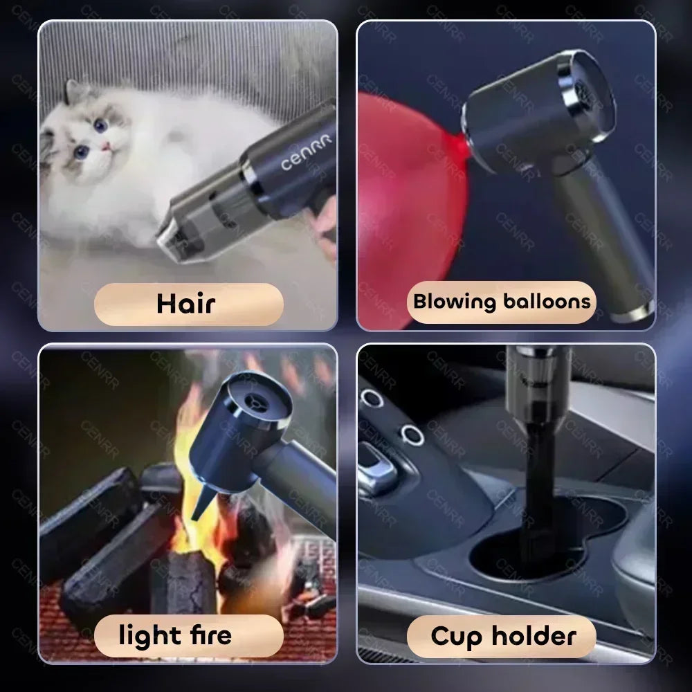CENRR 210000PA Mini Car Vacuum Cleaner Portable Strong Suction Vacuum Cleaner Handheld Wireless Powerful Car Cleaning Machine