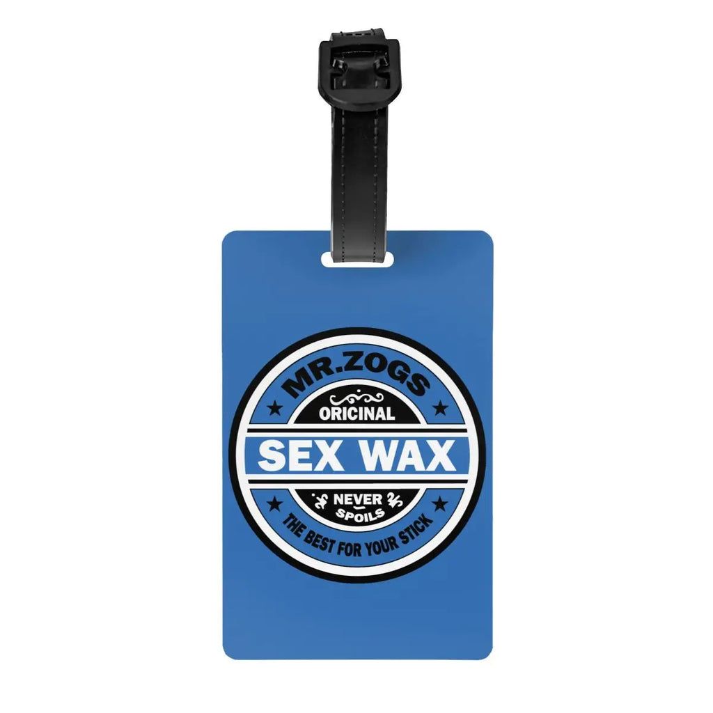 Custom Mr Zogs Sex Wax Luggage Tag With Name Card Surfing Surf Gift Privacy Cover ID Label for Travel Bag Suitcase