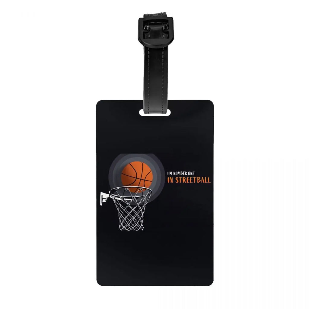 Custom Basketball Dots Round Luggage Tag Privacy Protection Physical culture Baggage Tags Travel Bag Labels Suitcase