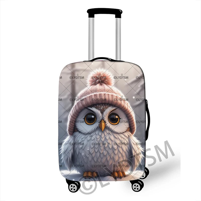 18-30 Inches Kawaii Cartoon Bear Rabbit Mouse Penguin Pattern Luggage Cover Cute Kitten Trolley Case Protective Suitcase Cover