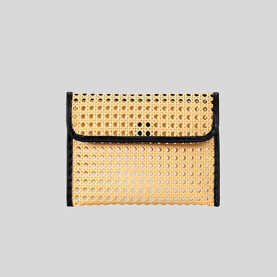 Fashion Imation Rattan Hollow Clutch Bag for Women Woven Shoulder Crossbody Bags Casual Summer Beach Bag 2025