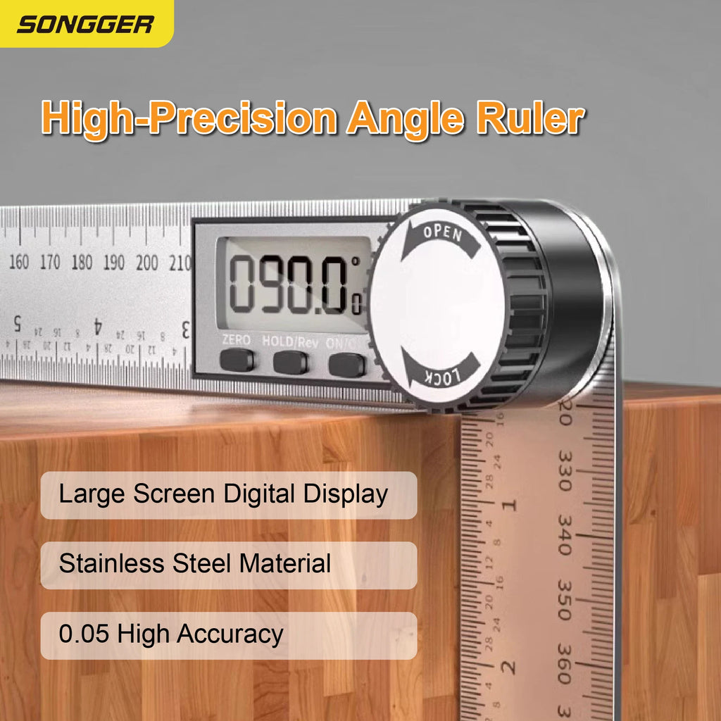 Digital Angle Finder LCD Digital Protractor 360 Degree Angle Gauge Electronic Inclinometer 7 Inch 200mm Precision Angle Tool