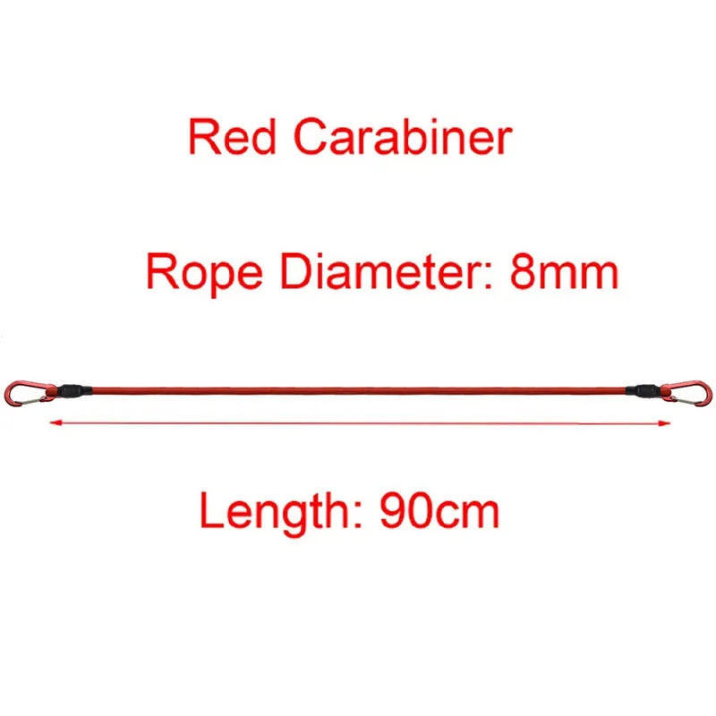 30-210cm Luggage Fixed Strap Elastic Rope Camping Equipment 8mm Tent Elastic Strap Extendable Hook Type